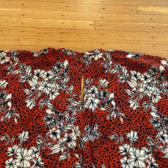 Amanda Uprichard red/white/black cheetah leopard print  floral dress - Picture 5 of 8